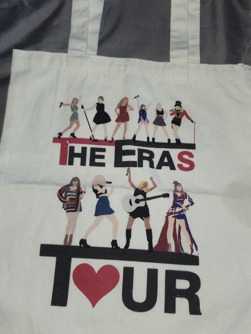 TAYLOR SWIFT Canvas Tote Bag with 'The Eras Tour' Graphic - White